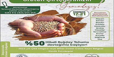 Milas Belediyesi’nden %50 Hibeli Buğday Tohumu Desteklemesi