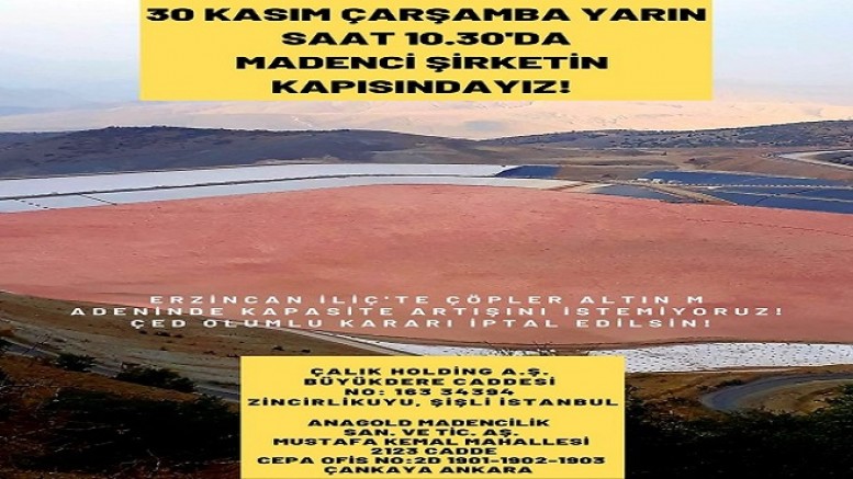 Erzincan’ın İliç İlçesindeki Altın Madeni ÇED Raporuna İtiraz ve Tepkiler