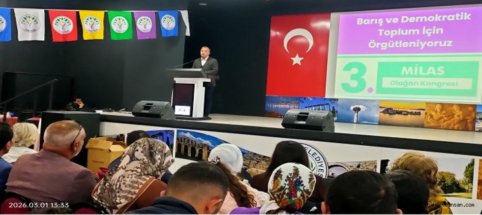 DEM Parti Milas İlçe 3. Olağan Genel Kurulu Yapıldı; Yeni Yönetim Oluştu