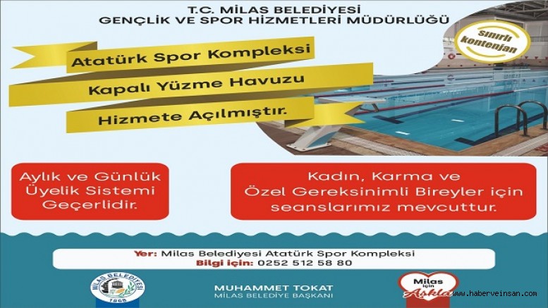 Milas Belediyesi Kapalı Yüzme Havuzu Hizmete Açıldı