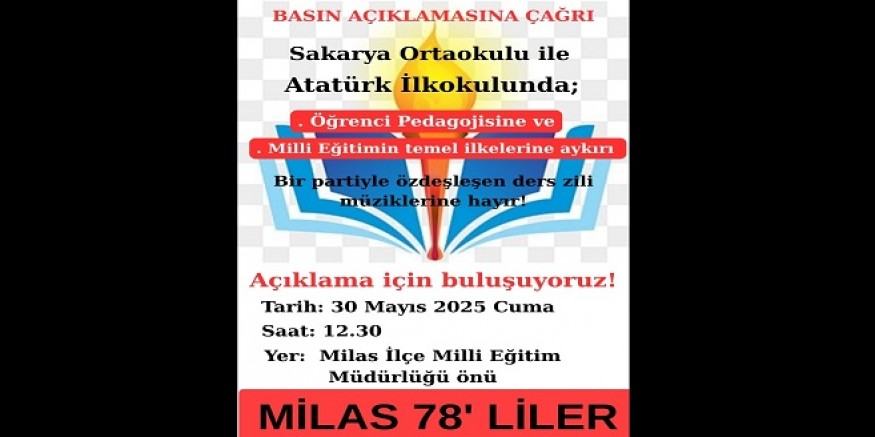 “Okullarda Ayrıştıcı, Propaganda Amaçlı Zil Müziğine Hayır!” Açıklaması