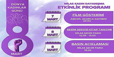 8 Mart Dünya Emekçi Kadınlar Günü Milas Etkinlik Program