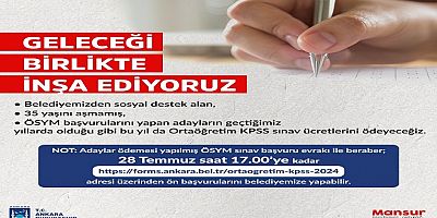 Ankara Büyükşehir KPSS Ortaöğretim Sınavı’na Gireceklerin Ücretlerini Karşılayacak