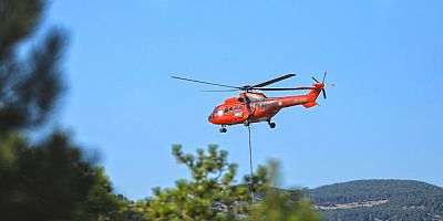 Büyükşehir’in Kırmızı Helikopteri Alevlere 4 günde 322 Kez Su Bıraktı
