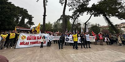 Eğitim Sendikaları Şiddete Karşı Milas’ta Biraraya Geldi