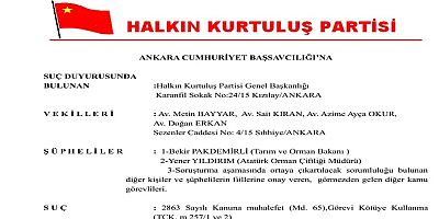 Halkın Kurtuluş Partisinden Atatürk Orman Çiftliği İçin Suç Duyurusu
