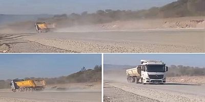 Labranda Yolundan Kalkan Toz Bulutu Çevreyi Rahatsız Ediyor!