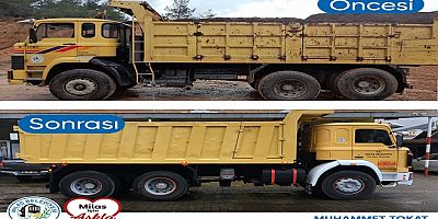 Milas Belediyesi Kamyonlarını Bakımdan Geçiriyor