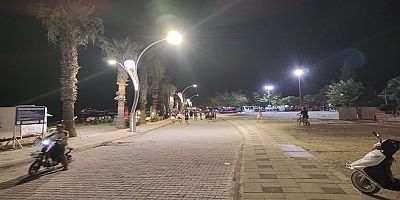 Ören Sahil Yolu Aydınlatılıyor